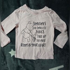 Girls Pink Winnie-The-Pooh Long Sleeve Shirt